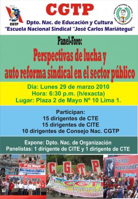 PANEL-FORO: PERSPECTIVAS DE LUCHA Y AUTOREFORMA SINDICAL EN EL SECTOR PUBLICO