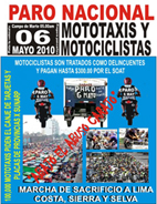 6 DE MAYO: PARO DE MOTOTAXISTAS