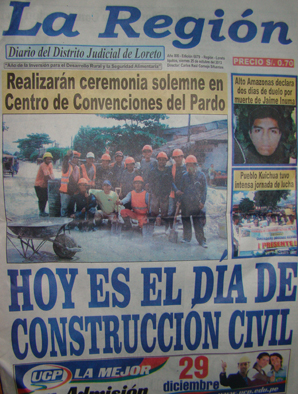 Iquitos: Día de los trabajadores en construcción civil