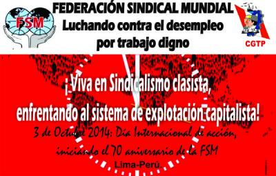 CGTP-FSM: 3 de octubre día de acción sindical mundial contra el desempleo y por trabajo digno