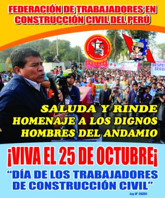 25 de Octubre: Día de los trabajadores en construcción civil