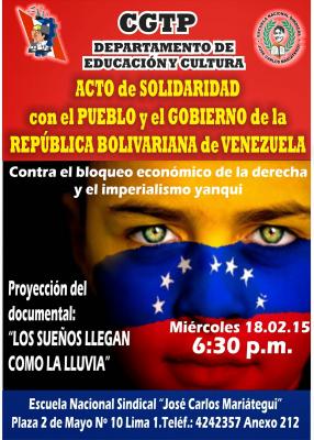 Acto de solidaridad con la revolución bolivariana de Venezuela